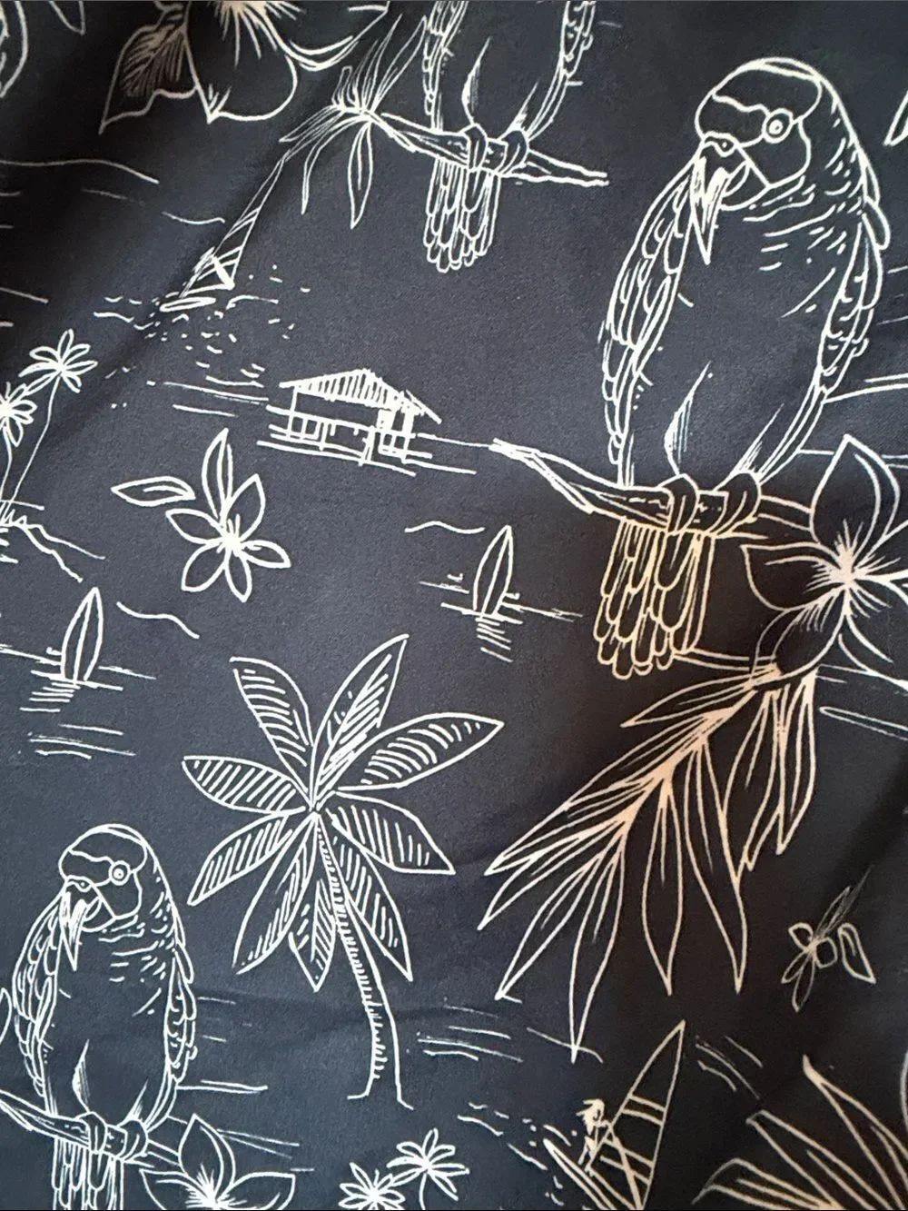 Goodfellow & Co Navy Floral Beach Tunic with Drawstring - Picture 4 of 8